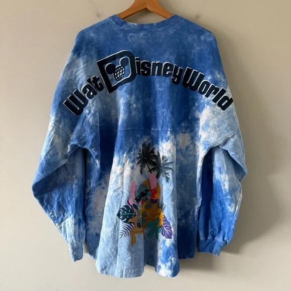 Walt Disney World Stitch Tie Dye Spirit Jersey Size Large Pullover Sweatshirt - Picture 2 of 16